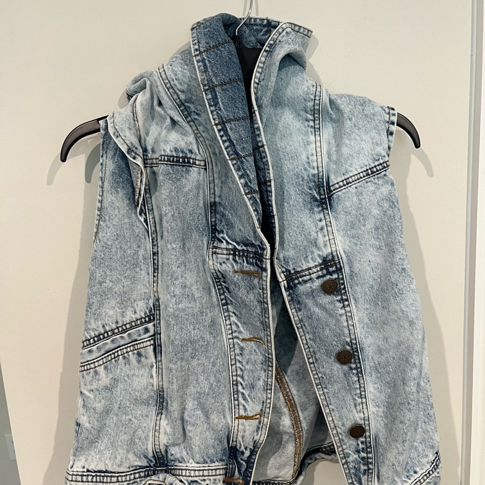 Denim Vest with Button Details